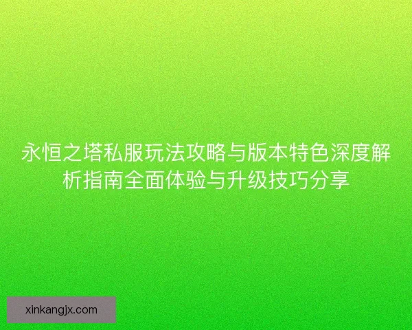 永恒之塔私服玩法攻略与版本特色深度解析指南全面体验与升级技巧分享